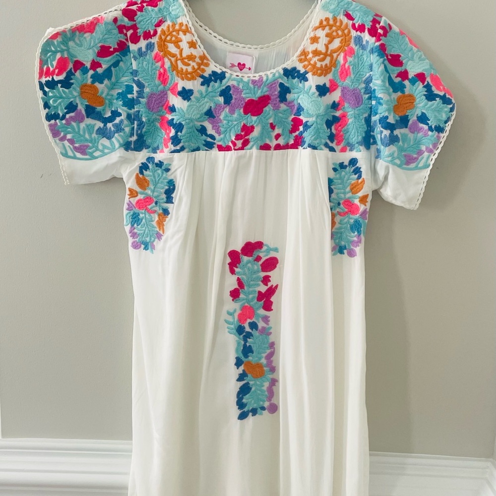 Buddy love white embroidered dress xs